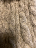 cable knit beanie with pompom